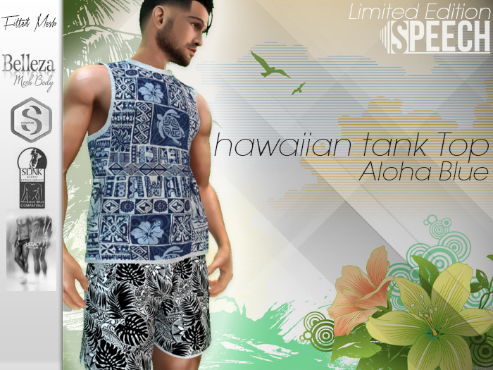 SPEECH Tank Hawaiian Aloha Blue
