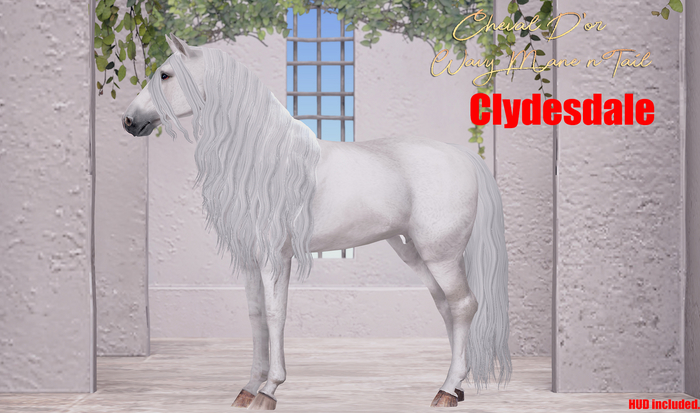 Cheval D'or / TeeglePet Clydesdale / Wavy Mane & Tail. [HUD]