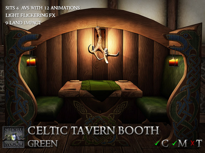 Stormwood: Celtic Hunting Tavern Booth - Green