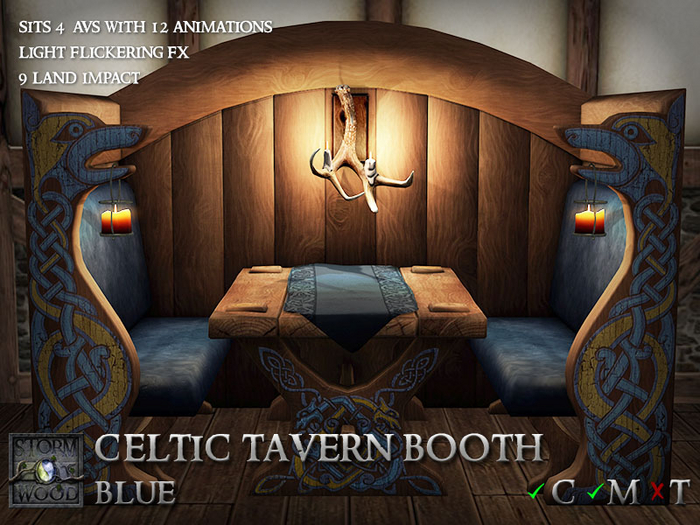 Stormwood: Celtic Hunting Tavern Booth - Blue