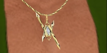 TM Mens Gold and Crystal Spider Necklace - Touch to Change Metals