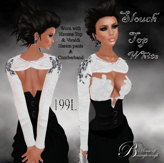 HOUSE OF BENINGBOROUGH -  Slouch Top White