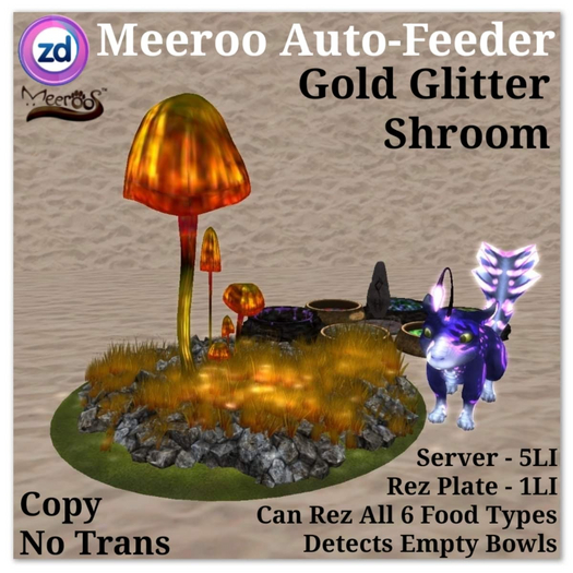 *ZD* Meeroo Auto-Feeder - Gold Glitter Shroom