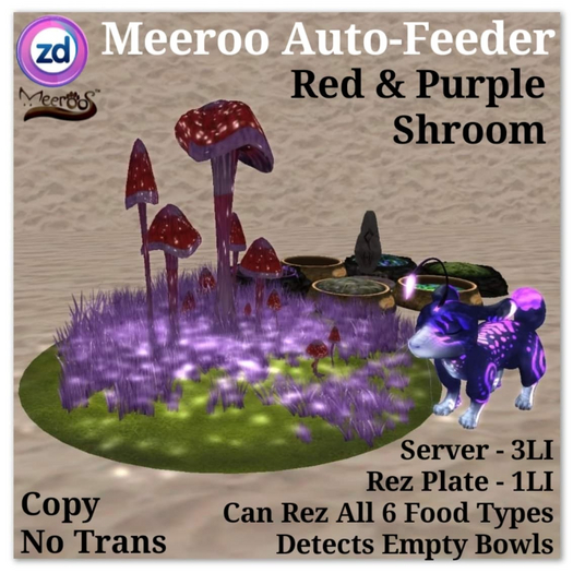 *ZD* Meeroo Auto-Feeder - Red & Purple Shroom
