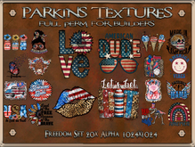 Parkins Textures - Freedom Set - 20x Alphas, 1024 - Fourth of July, USA, America, United States, Holiday, Independence