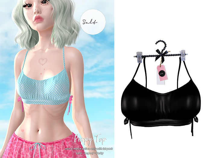 .SALT - POPPY TOP - BLACK [WEAR]