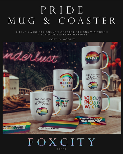 FOXCITY. Decor - Pride Mug & Coaster