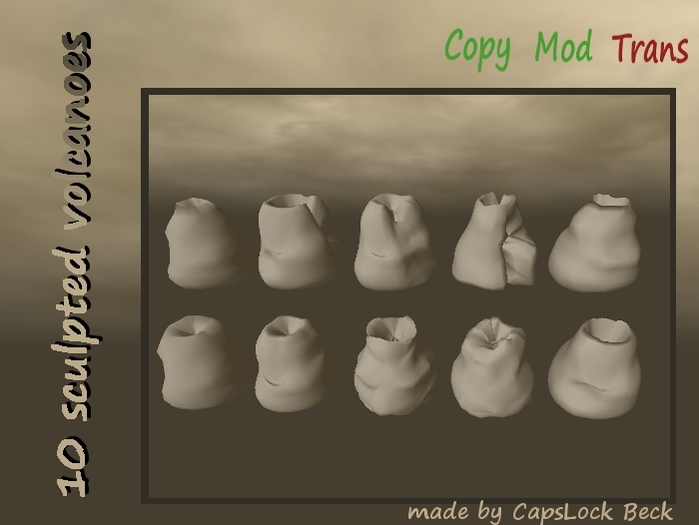 10 Sculpties: Volcano Copy+Mod