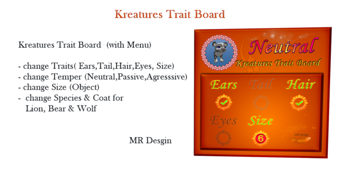 Kreatures Trait Board 