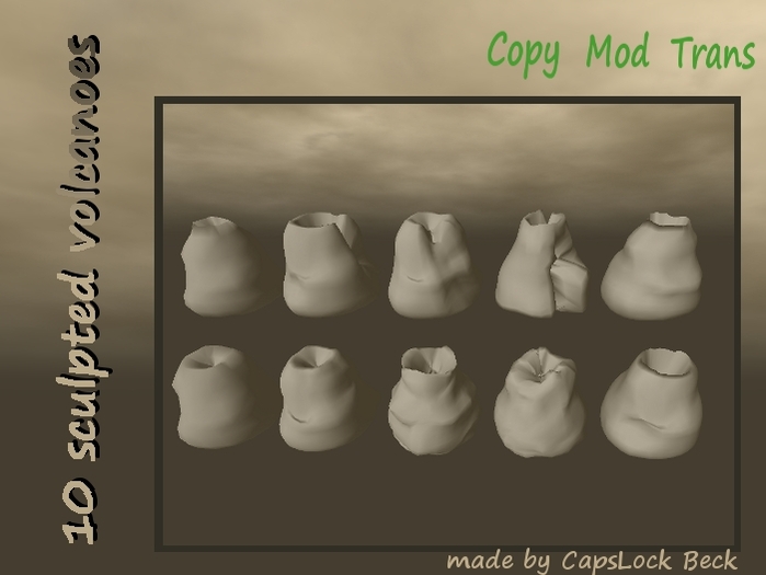 10 Sculpties: Volcano full perm