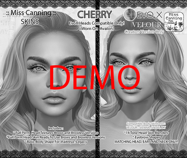 *:: Miss Canning :: SKINS [ CHERRY ] Lelutka EVOX FULL PERM DEMO