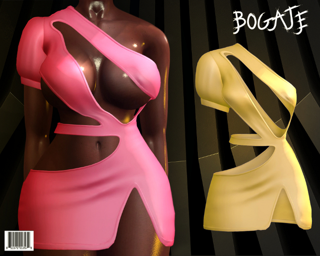 BOGATE _Dress _Oneshoulder ( Yellow )