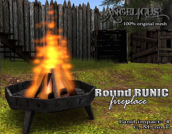 ::ANGELICUS:: Runic round fireplace