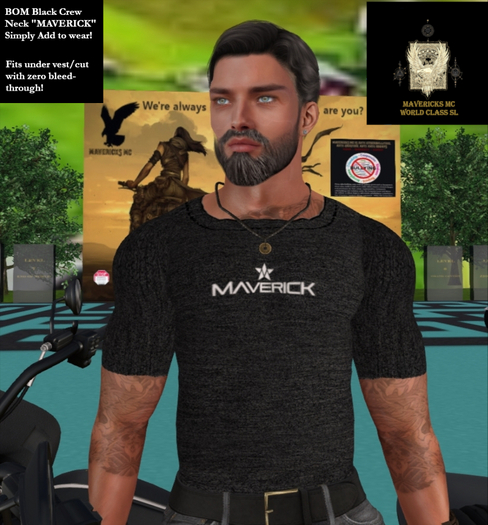71 MMC BOM "Maverick" Blk Crew Neck T-shirt
