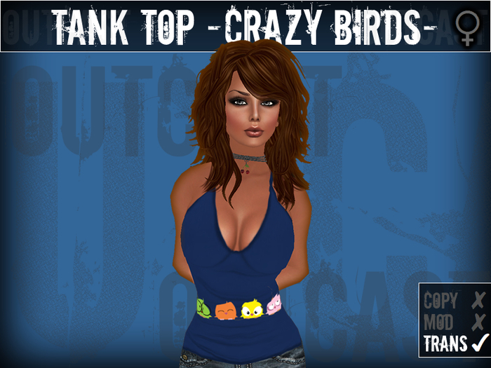 **OC** TankTop Crazy Birds -Blue-