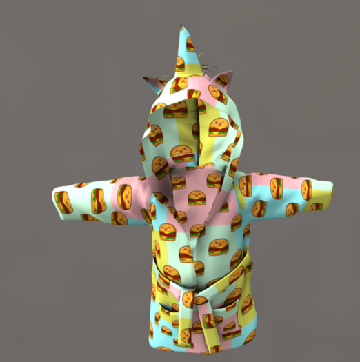 Happy burger bathrobe