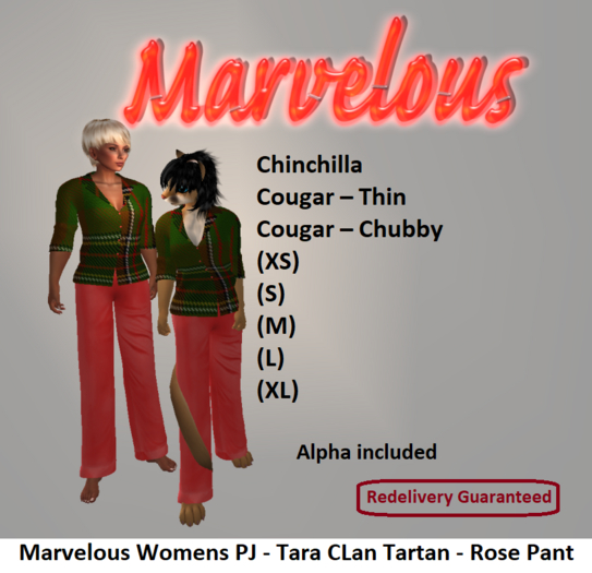 Marvelous Womens PJ - Tara CLan Tartan - Rose Pant