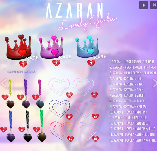2.  AZARAN - HEART CROWN - PINK RARE