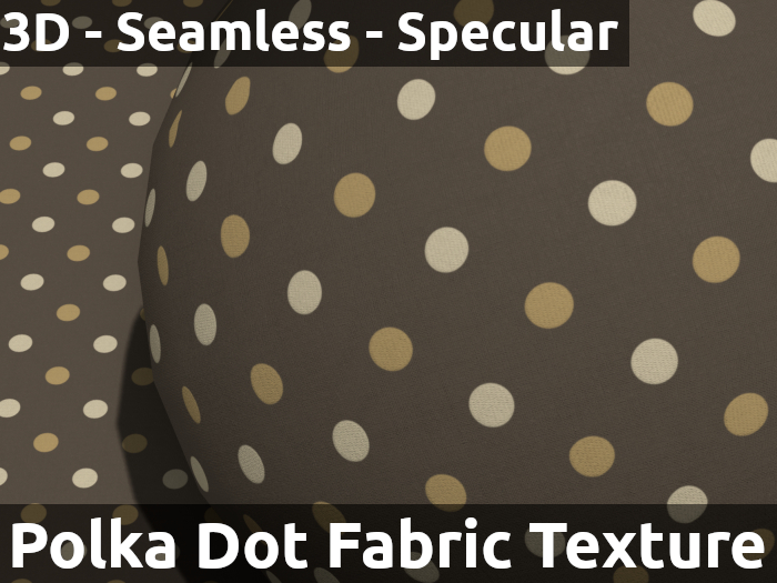 Polka Dot Fabric Texture | 3D Normal and Specular Mapped