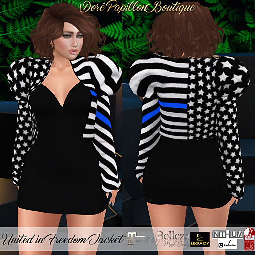 DPB United in Freedom Jacket - Law Enforcement *Maitreya, Hourglass, Freya, Legacy, Kupra-Org/Kups/Bimbo & Reborn* 