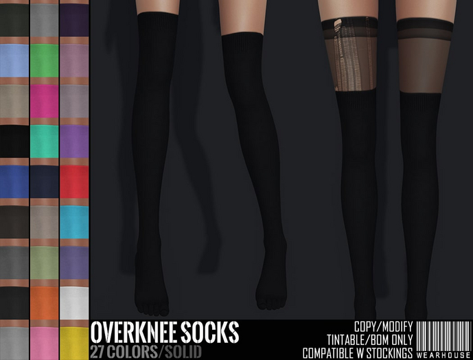 WeArH0uSE [overknee socks] Solid/Fatpack