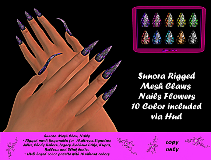 Sunora Claws Nails Flowers