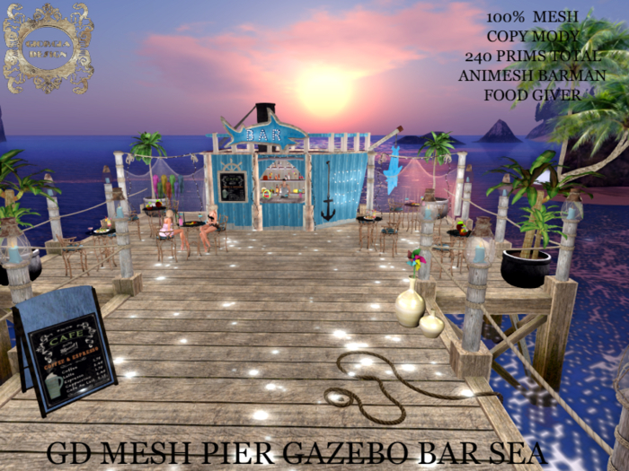 GD MESH PIER GAZEBO BAR SEA