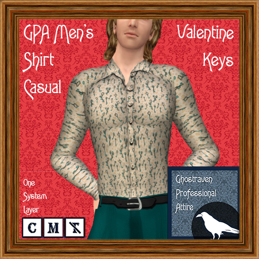 GPA Men's Shirt Casual BOM - Valentine Keys Print