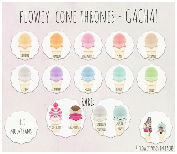 flowey. cone throne / rainbow sprinkles RARE
