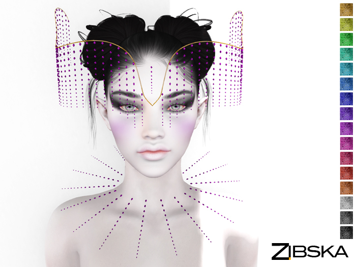 Zibska ~ Tyche color change headpiece and collar