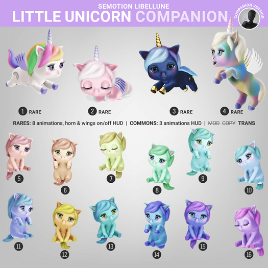 3. SEmotion Libellune Little Unicorn Companion RARE