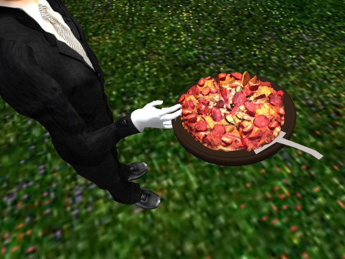 pizza on table mesh