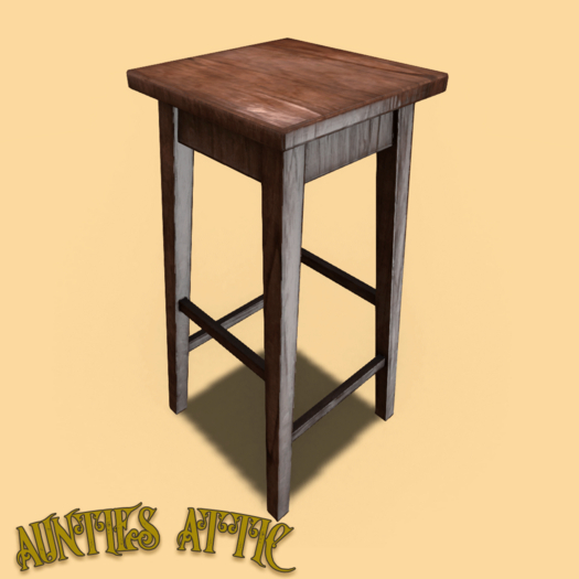 ATTIC - Old Wooden Kitchen Stool