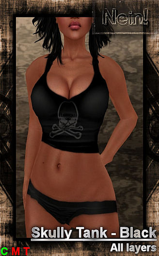 [Nein!] Skully Tank Black/F