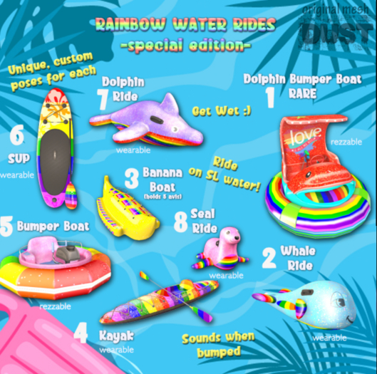 1 DUST: Dolphin Boat - RAINBOW RARE