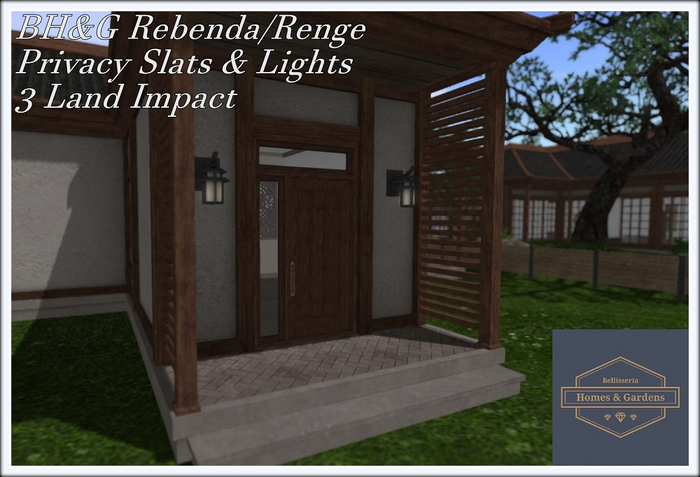 BH&G Rabenda/Renge Privacy Slats & Lights Linden Home Add On
