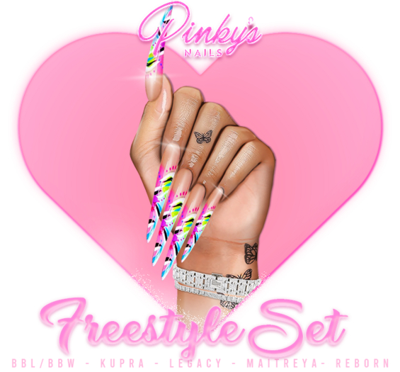 !! Pinky's Nails !! Freestyle Set ' Stiletto