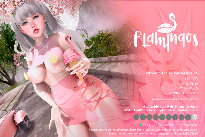 *Flamingos* Daisy Top - White