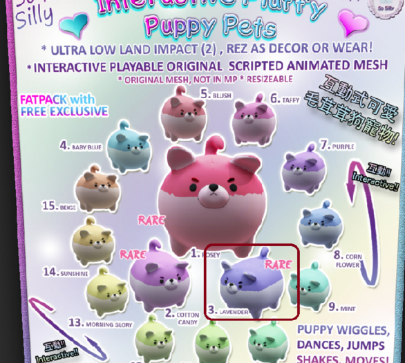 03 So Silly Interactive Fluffy Puppy Pet BOX - LAVENDER RARE