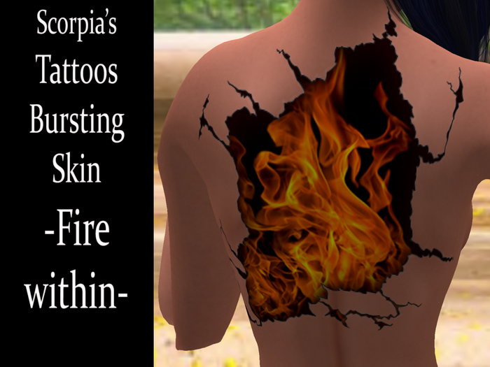 Bursting Skin Tattoo - Fire Within