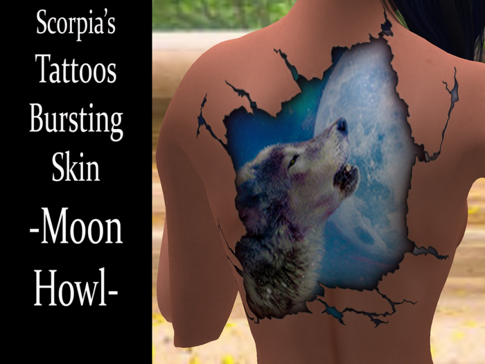 Bursting Skin Tattoo - Moon Howl