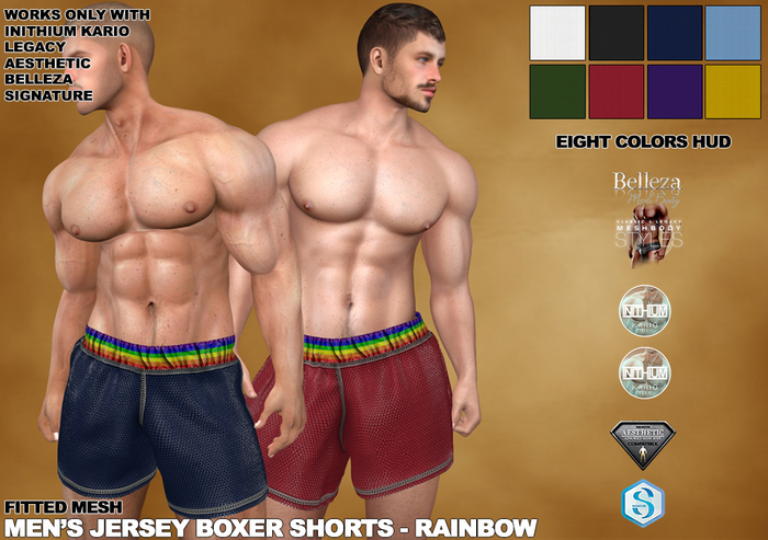 Pride - RGDW - Jersey Boxer Shorts with HUD - Rainbow