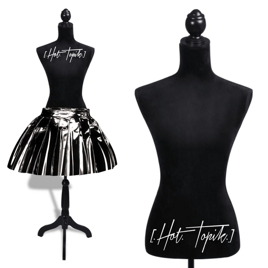 [.Hot.Topik.] Latex Ruffled Skirt [Black Latex] [Reborn]