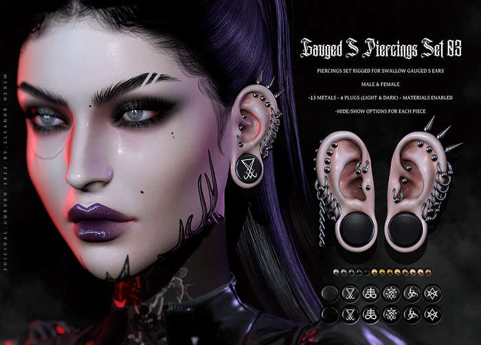 -SU!- Gauged S Piercings S03 (Unisex)