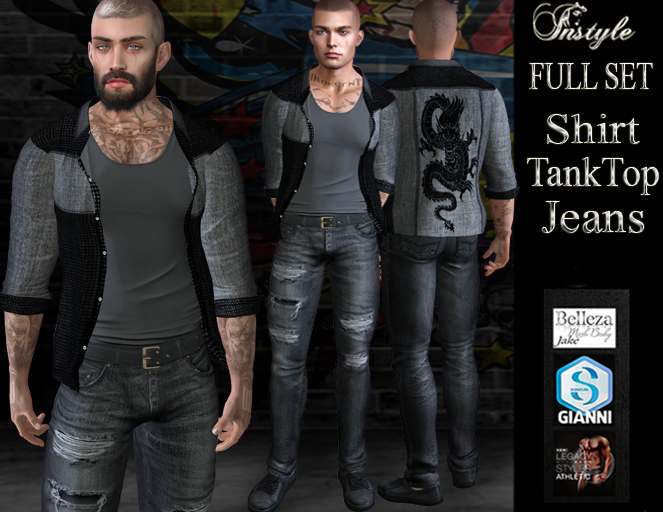 Sale 50%InStyl- SET Shirt&TankTop&Jeans -v3.1