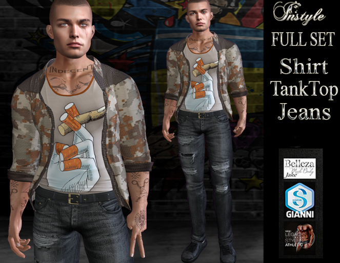 Sale 50%InStyl- SET Shirt&TankTop&Jeans -v3.2