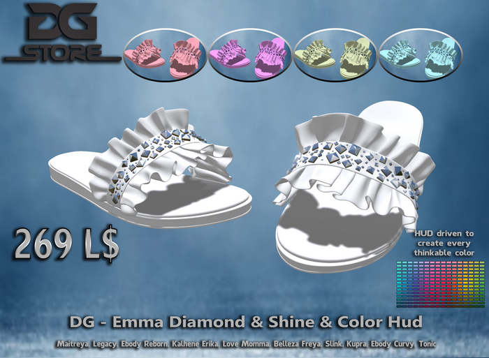 DG - Emma Diamond & Animated Shine & Color Hud Slippers - Unpacker