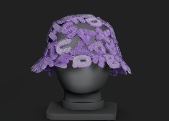 -JUVE-  Alphabet Knitted Hat (Purple) 