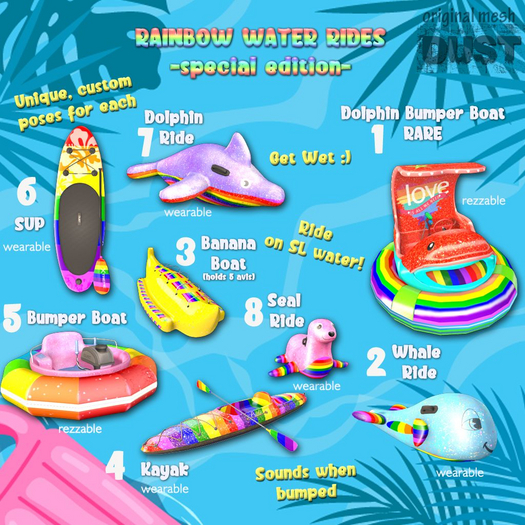 1 DUST: Dolphin Boat - RAINBOW RARE