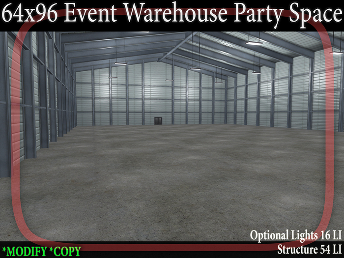 64x96 Event Warehouse Party Space